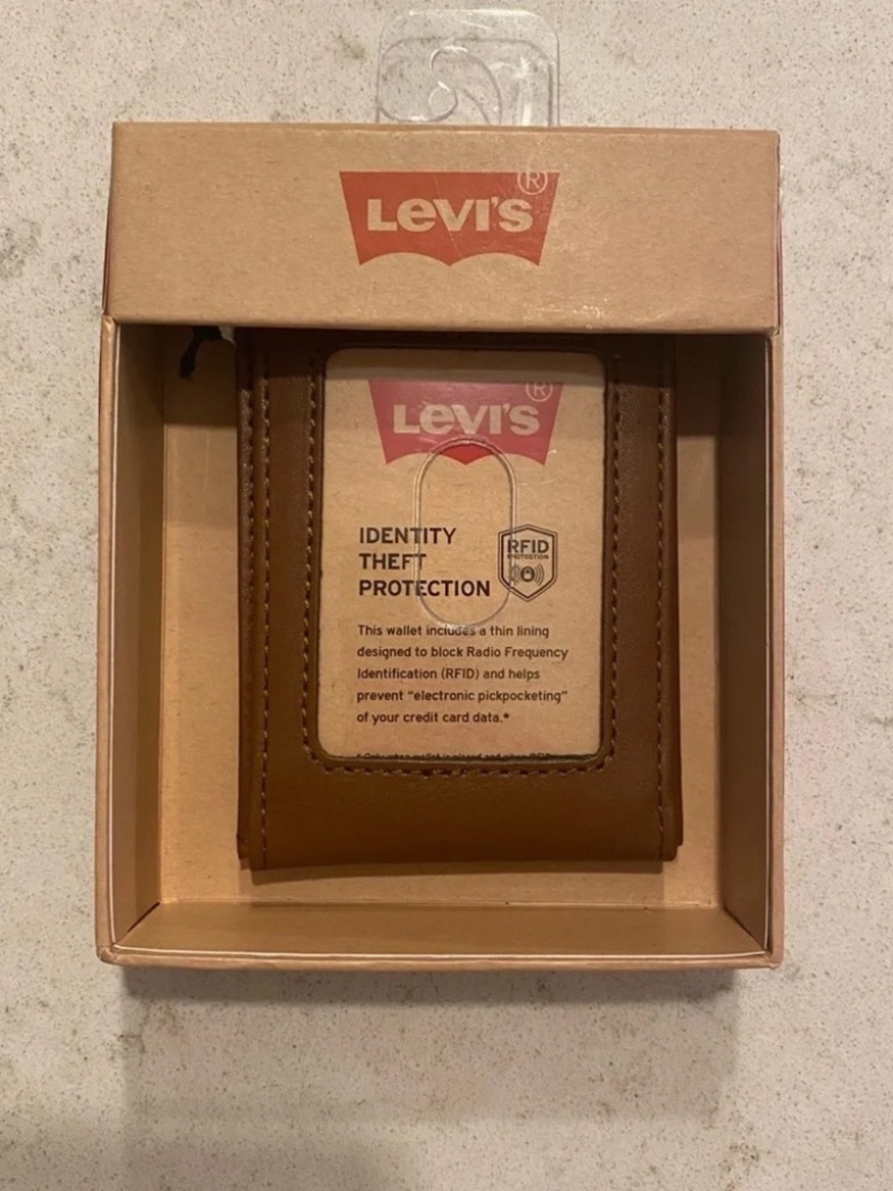 Levi’s Brown Leather Bifold Wallet, RFID Protection - Picture 4 of 7